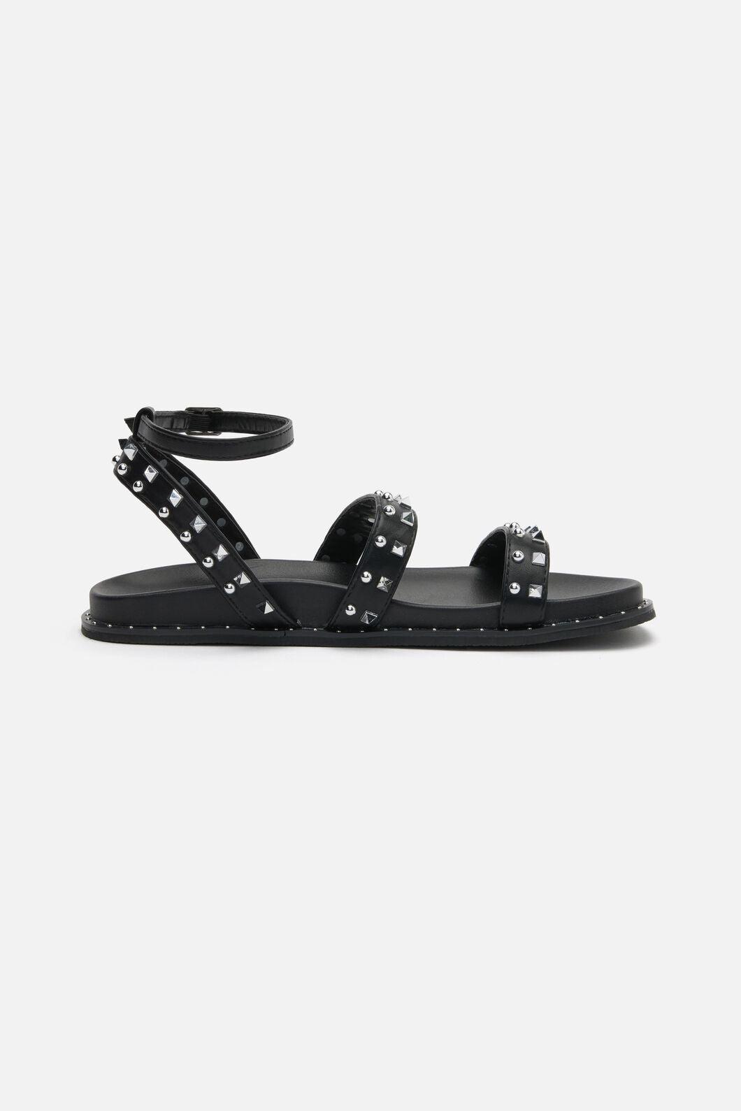 Dangerfield NZ - Stud Ankle Strap Sandal - black