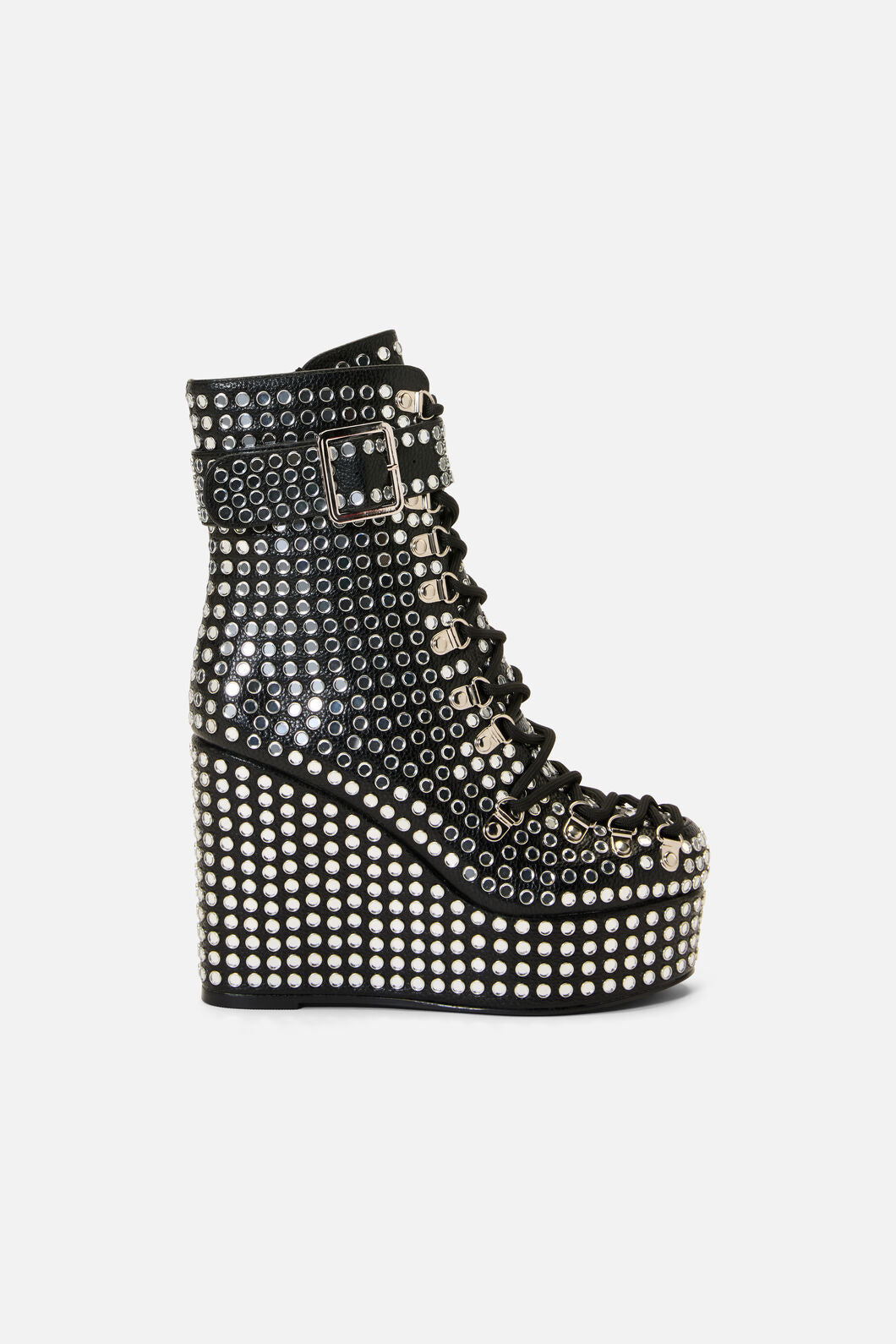 Dangerfield NZ - Mirror Stud Platform Heel - black-silver