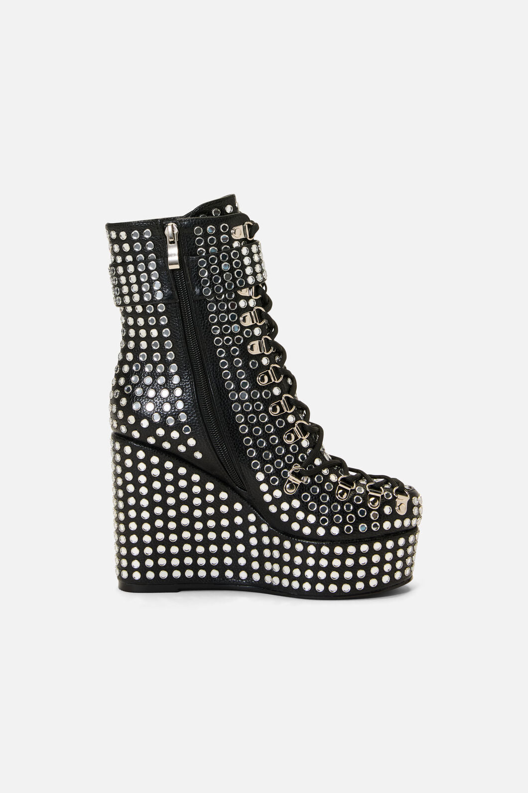 Dangerfield NZ - Mirror Stud Platform Heel - black-silver