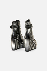 Dangerfield NZ - Mirror Stud Platform Heel - black-silver