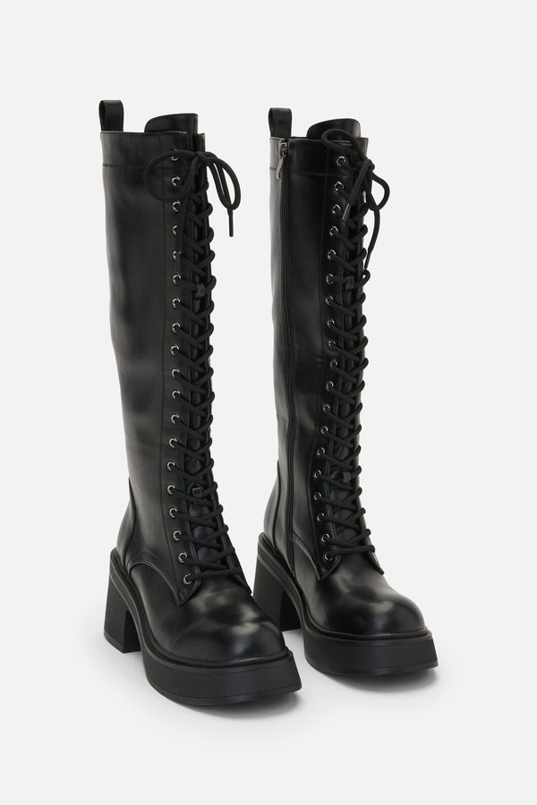 Dangerfield NZ - Knee High Lace Up Boot - black