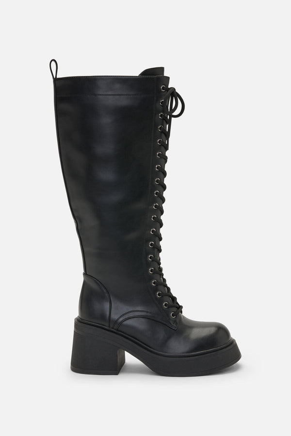 Dangerfield NZ - Knee High Lace Up Boot - black
