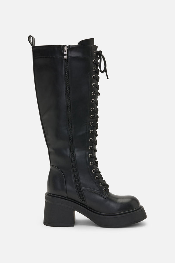 Dangerfield NZ - Knee High Lace Up Boot - black