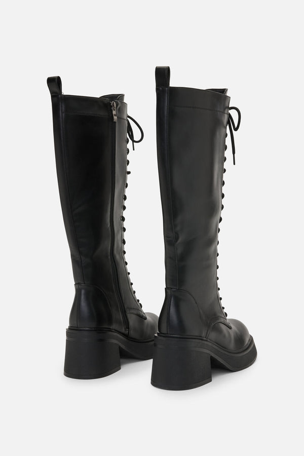 Dangerfield NZ - Knee High Lace Up Boot - black