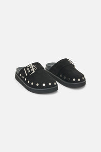 Dangerfield NZ - Stud Faux Suede Slide Shoe - black
