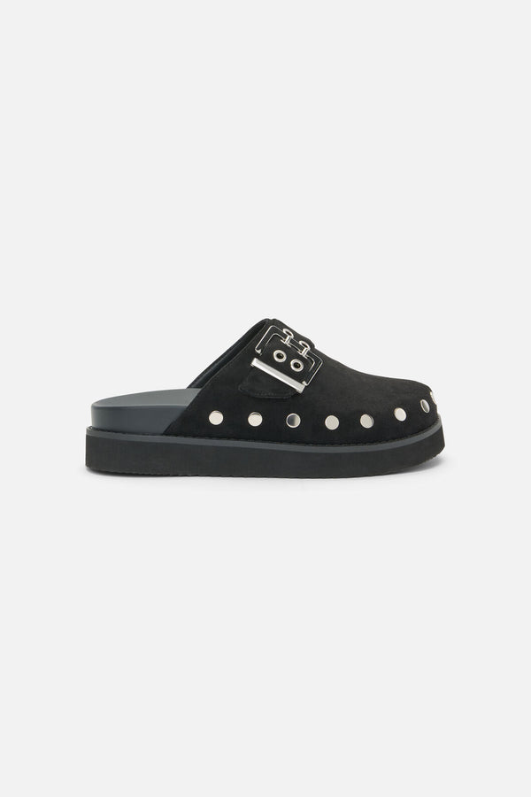 Dangerfield NZ - Stud Faux Suede Slide Shoe - black