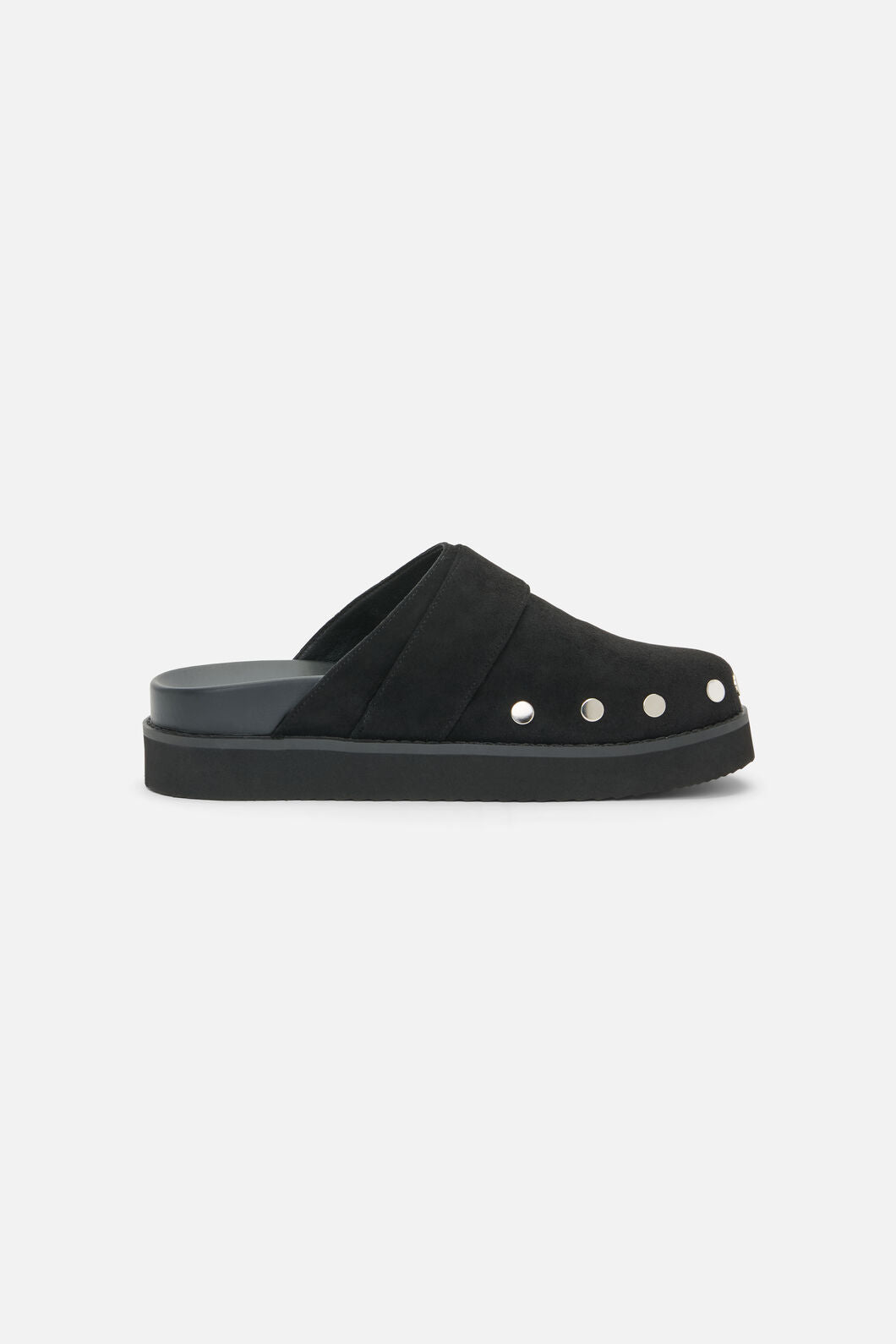 Dangerfield NZ - Stud Faux Suede Slide Shoe - black