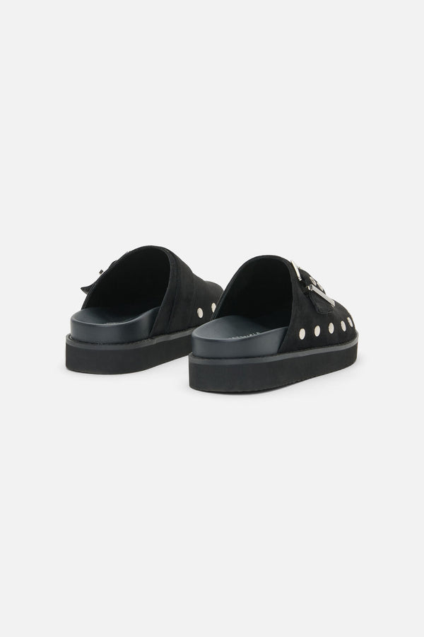 Dangerfield NZ - Stud Faux Suede Slide Shoe - black