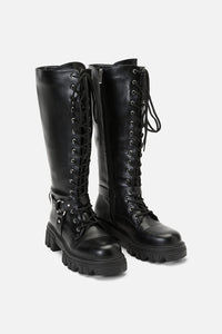 Dangerfield NZ - Biker Detail Knee High Boot - black