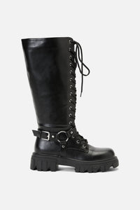 Dangerfield NZ - Biker Detail Knee High Boot - black