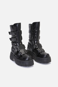 Dangerfield NZ - Strap & Stud Moto Boot - black