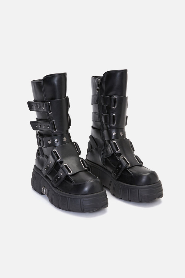 Dangerfield NZ - Strap & Stud Moto Boot - black