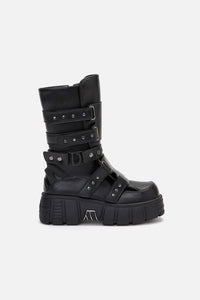 Dangerfield NZ - Strap & Stud Moto Boot - black