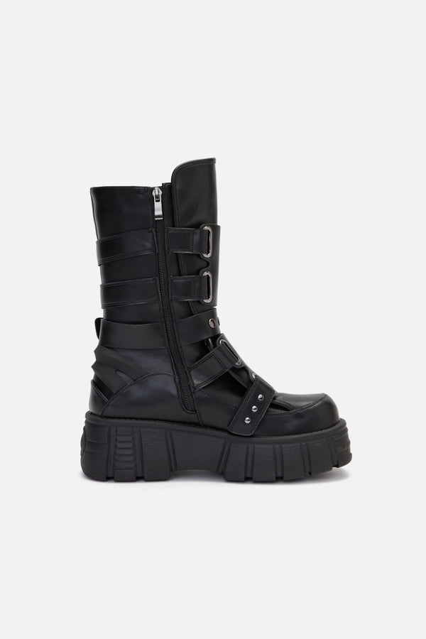 Dangerfield NZ - Strap & Stud Moto Boot - black