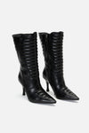 Dangerfield NZ - Pointy Moto Heeled Boot - black