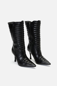 Dangerfield NZ - Pointy Moto Heeled Boot - black