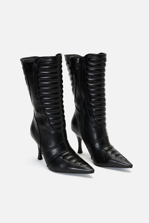 Dangerfield NZ - Pointy Moto Heeled Boot - black
