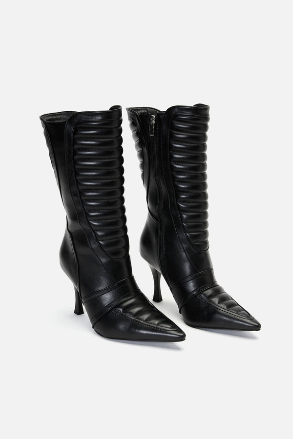 Dangerfield NZ - Pointy Moto Heeled Boot - black
