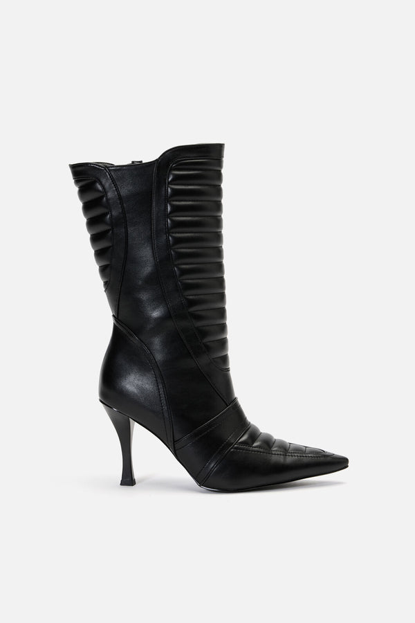 Dangerfield NZ - Pointy Moto Heeled Boot - black