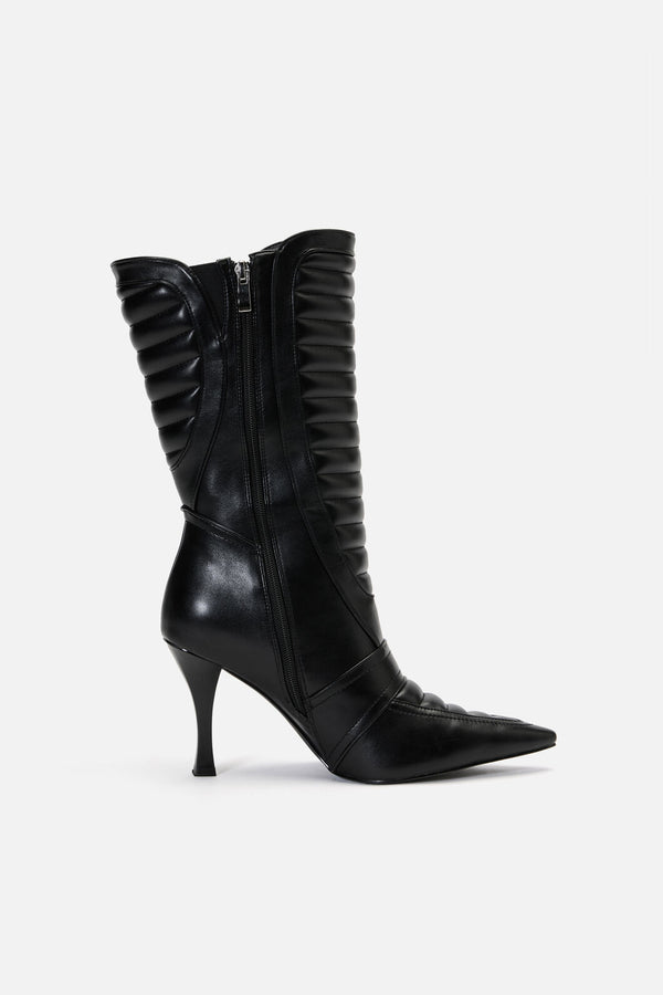 Dangerfield NZ - Pointy Moto Heeled Boot - black