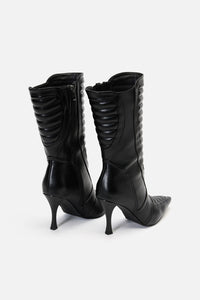 Dangerfield NZ - Pointy Moto Heeled Boot - black
