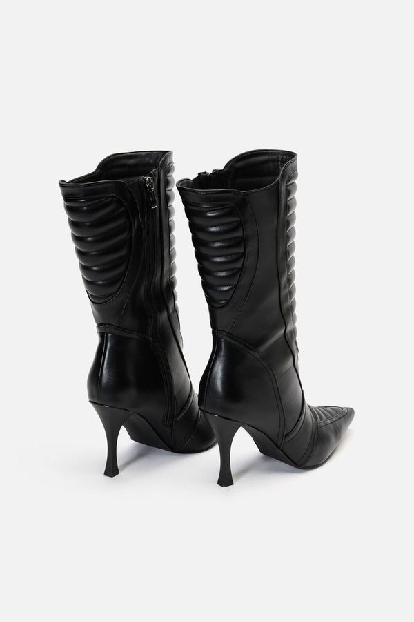 Dangerfield NZ - Pointy Moto Heeled Boot - black
