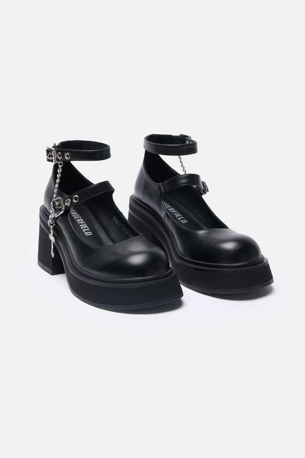 Black Friday - Cross Charm Mary Jane - black