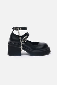 Black Friday - Cross Charm Mary Jane - black