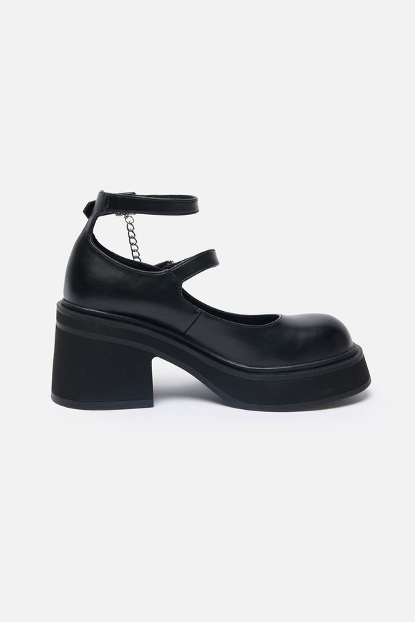 Black Friday - Cross Charm Mary Jane - black