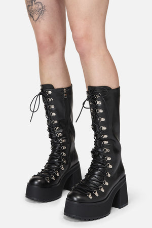 Dangerfield NZ - Corset Laced Long Boot - black