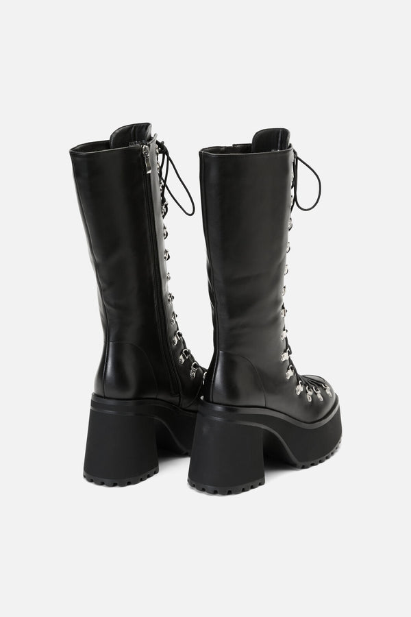 Dangerfield NZ - Corset Laced Long Boot - black