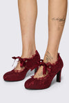 Dangerfield NZ - Plum Lace On Lace Heel - plum