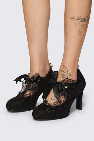 Dangerfield NZ - Black Lace On Lace Heel - black