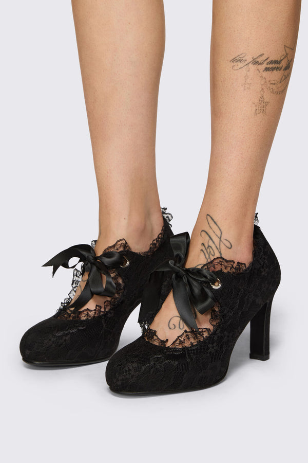 Dangerfield NZ - Black Lace On Lace Heel - black