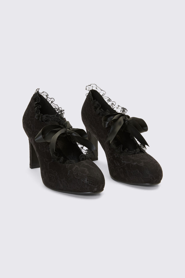 Dangerfield NZ - Black Lace On Lace Heel - black