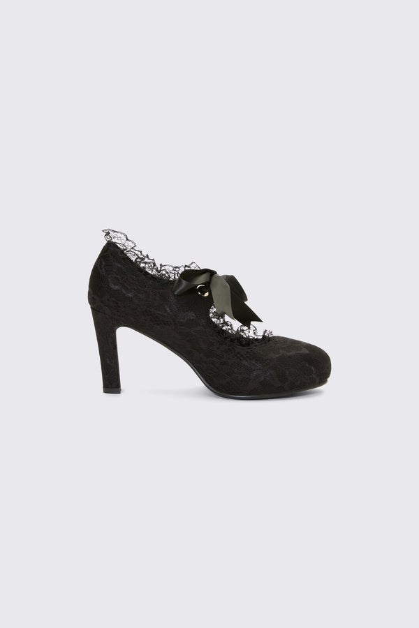 Dangerfield NZ - Black Lace On Lace Heel - black