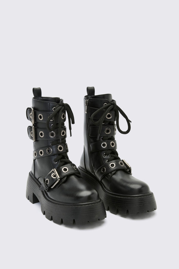 Dangerfield NZ - Eyelet Fat Lace Boot - black