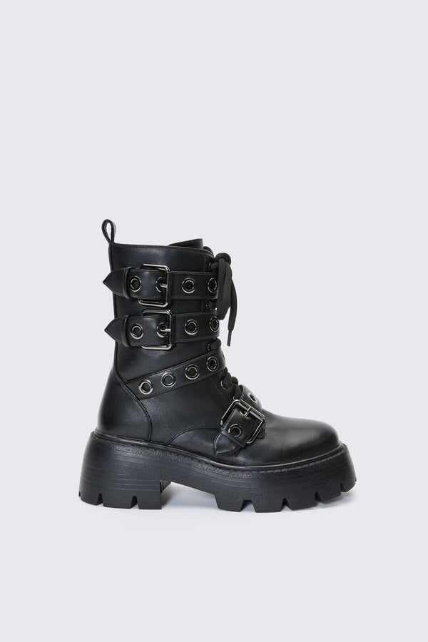 Dangerfield NZ - Eyelet Fat Lace Boot - black