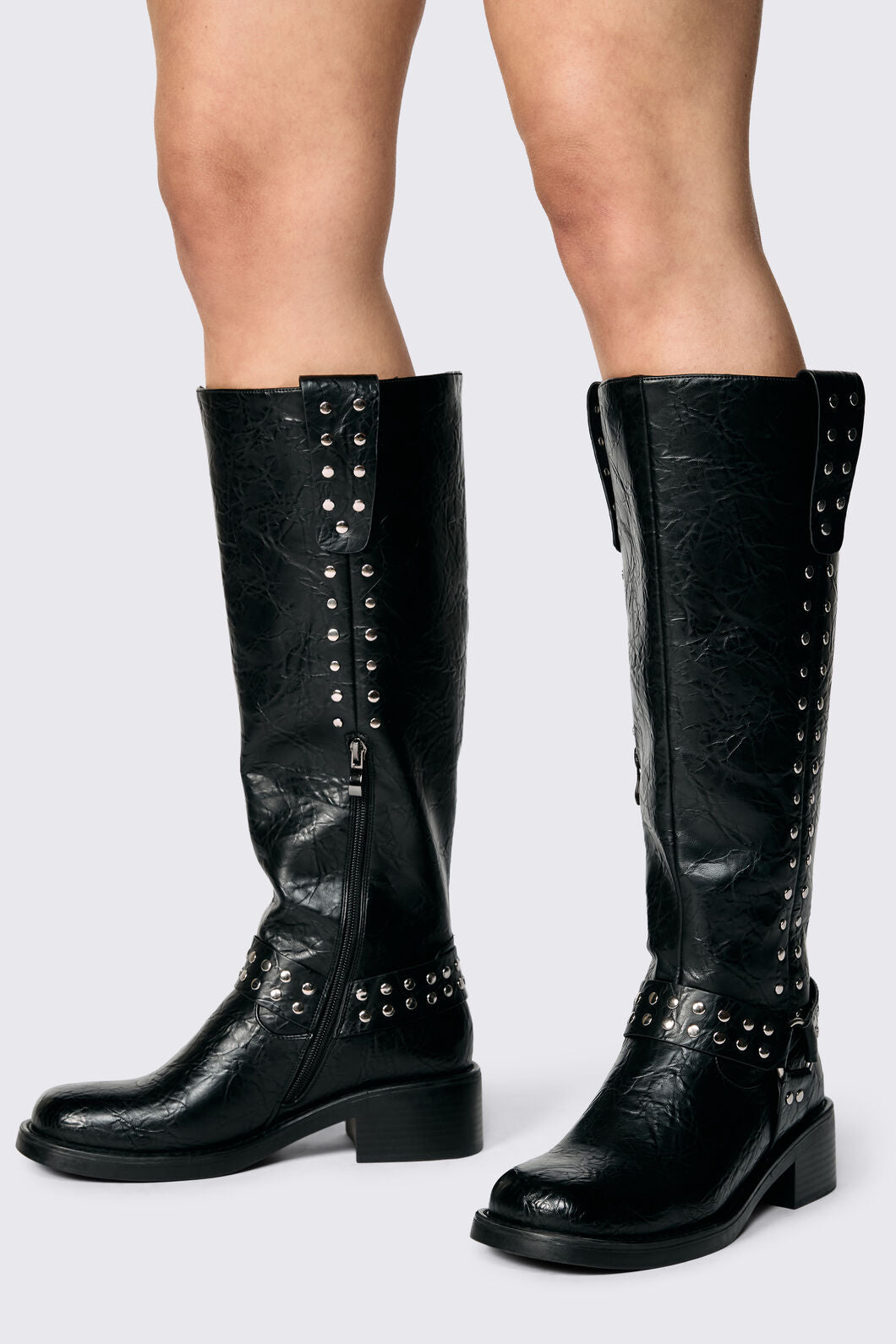 Dangerfield NZ - Stud Biker Knee Boot - black