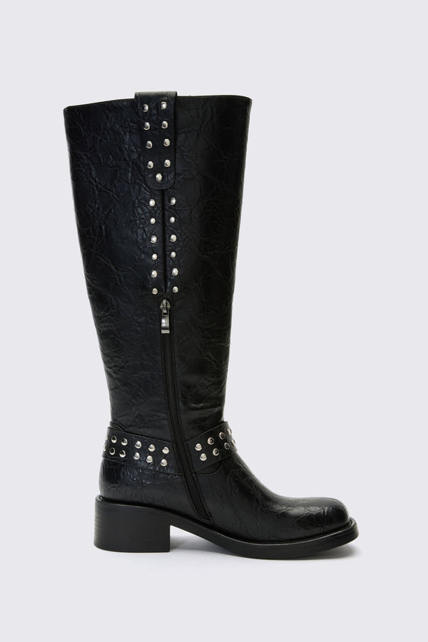 Dangerfield NZ - Stud Biker Knee Boot - black