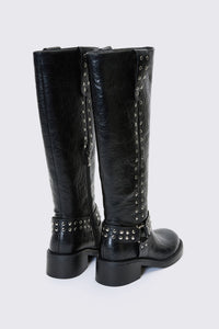 Dangerfield NZ - Stud Biker Knee Boot - black