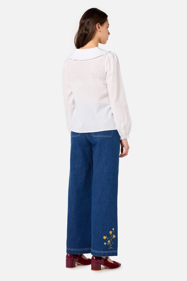 Princess Highway - Folk Art Embroidered Blouse - white