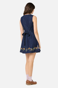 Princess Highway - Alyssa Embroidered Denim Dress - dark-denim