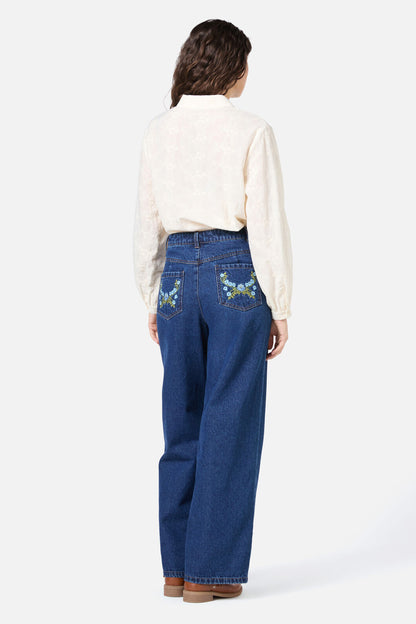 Princess Highway - Ada Embroidered Flower Shirt - cream