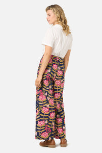 Princess Highway - Protea Flower Relaxed Pant - navy