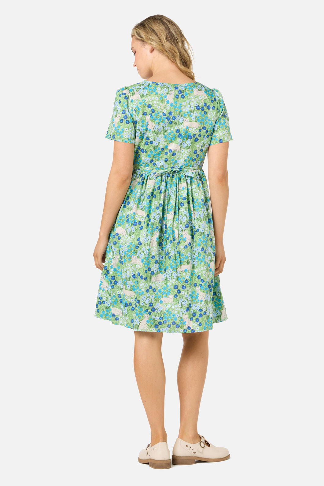 Princess Highway - Cat & Flora Short Sleeve Dress - blue