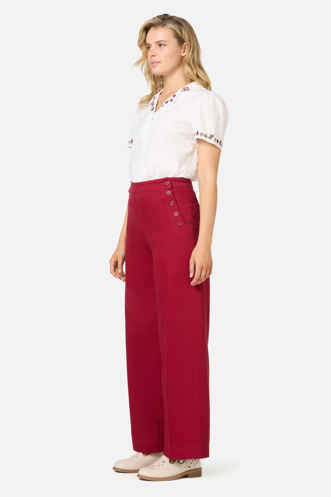 Princess Highway - Susan Sailor Drill Jean - red