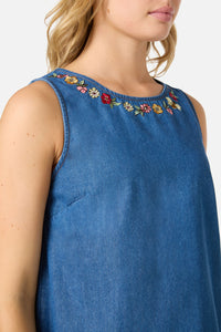 Princess Highway - Libby Bee Denim Shift Dress - blue-denim