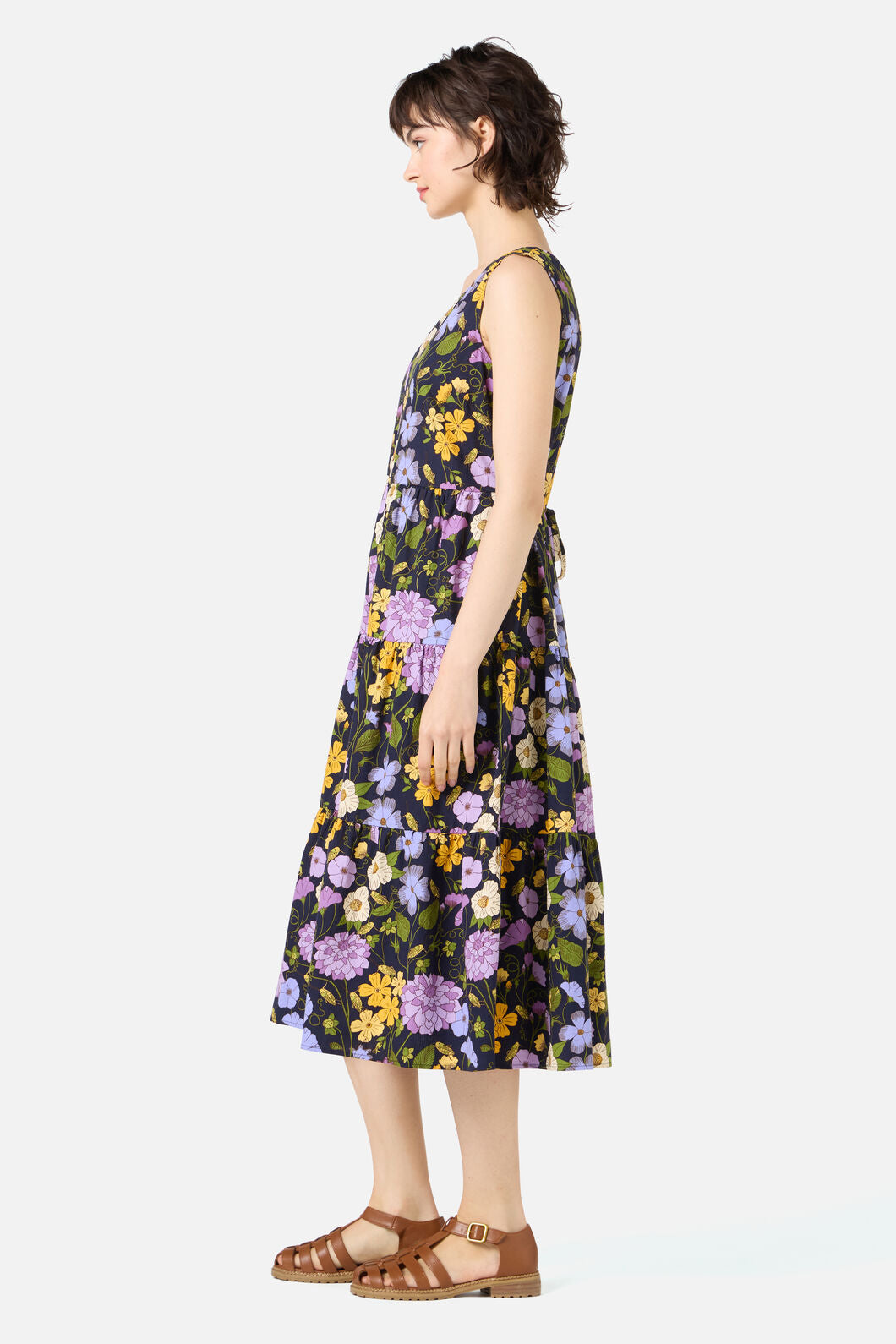 Princess Highway - Grasshopper Floral Midi Dress - navy