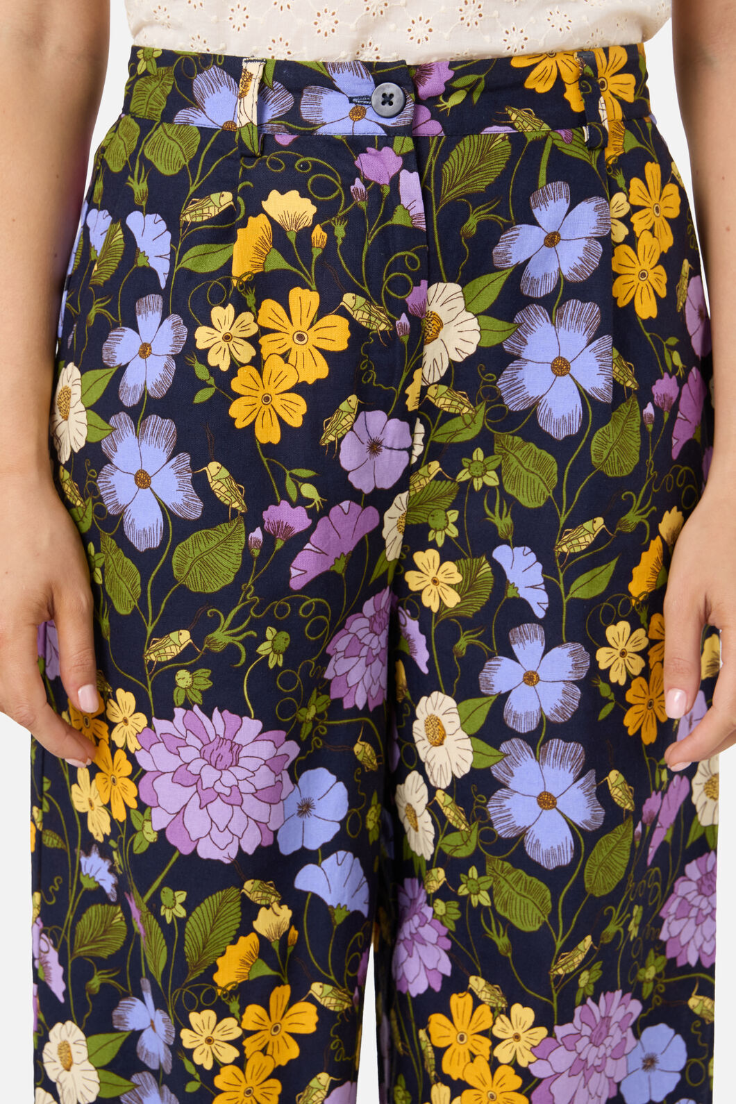 Princess Highway - Grasshopper Floral Pant - navy